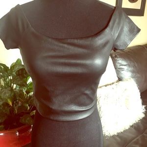 ❌SOLD❌Alice and Olivia Leather Shirt/BLACK